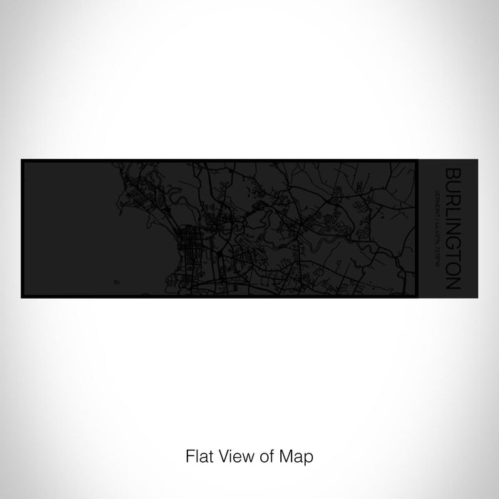 Rendered View of Burlington Vermont Map on 10oz Stainless Steel Insulated Cup in Matte Black with Sliding Lid