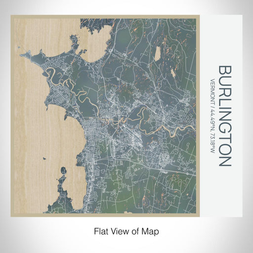 Rendered View of Burlington Vermont Map on 17oz Stainless Steel Insulated Tumbler in Afternoon Map Style