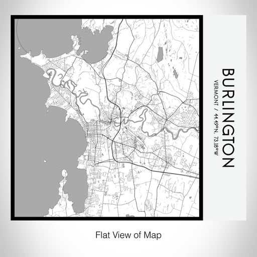 Rendered View of Burlington Vermont Map on 17oz Stainless Steel Insulated Tumbler in Classic Map Style