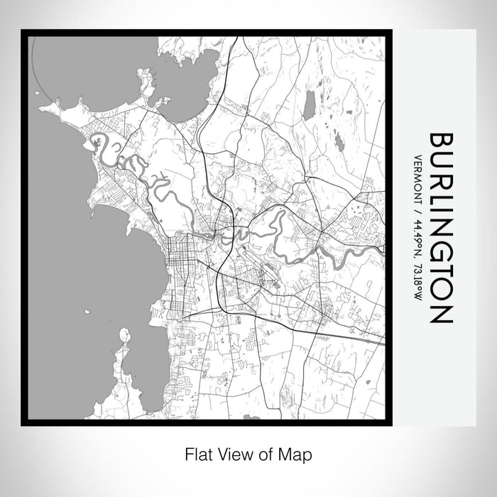 Rendered View of Burlington Vermont Map on 17oz Stainless Steel Insulated Tumbler in Classic Map Style