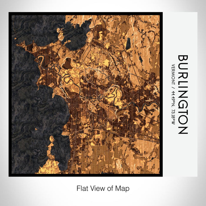 Rendered View of Burlington Vermont Map on 17oz Stainless Steel Insulated Tumbler in Ember Map Style