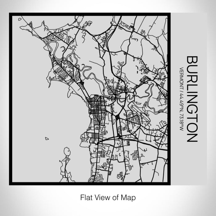 Rendered View of Burlington Vermont Map on 17oz Stainless Steel Insulated Tumbler in Tactile Lines with Succulent in Background