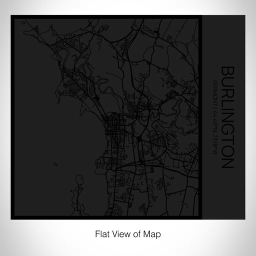 Rendered View of Burlington Vermont Map on 17oz Stainless Steel Insulated Tumbler in Matte Black with Tactile Lines