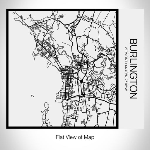 Rendered View of Burlington Vermont Map on 17oz Stainless Steel Insulated Tumbler in Matte White with Tactile Lines