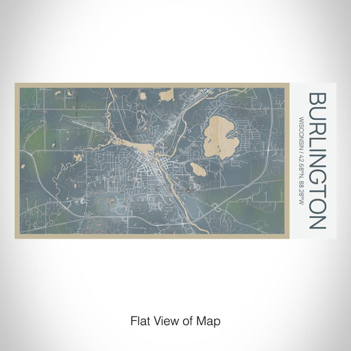 Rendered View of Burlington Wisconsin Map on 17oz Stainless Steel Insulated Bottle with printed afternoon style map