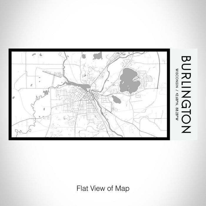 Rendered View of Burlington Wisconsin Map on 17oz Stainless Steel Insulated Bottle with printed classic style map