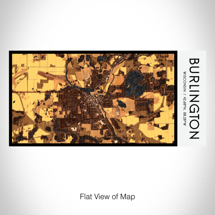 Rendered View of Burlington Wisconsin Map on 17oz Stainless Steel Insulated Bottle with printed ember style map