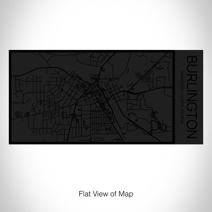 Rendered View of Burlington Wisconsin Map on 17oz Stainless Steel Insulated Cola Bottle in Stainless in Matte Black