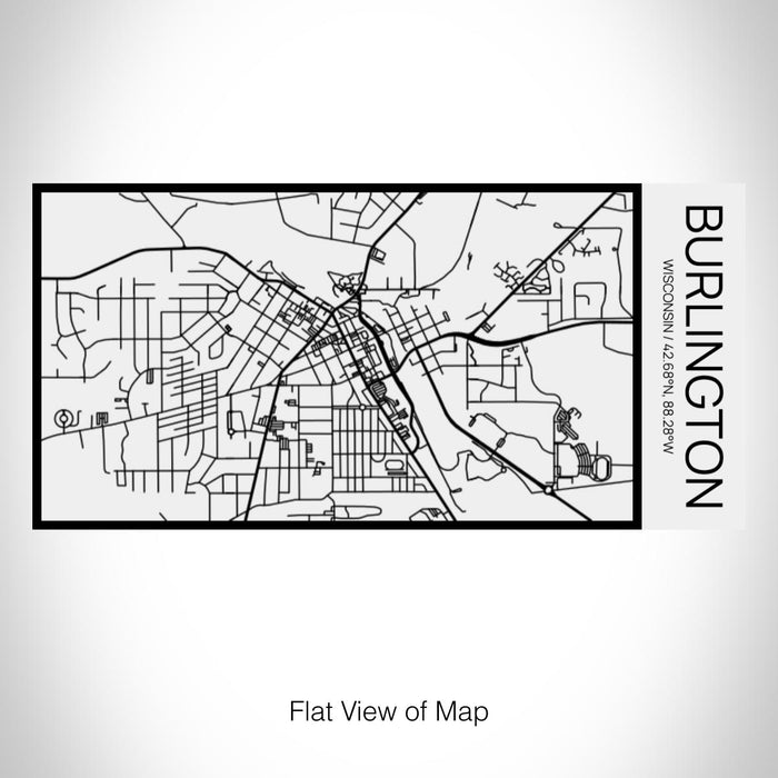 Rendered View of Burlington Wisconsin Map on 17oz Stainless Steel Insulated Cola Bottle in Stainless in Matte White