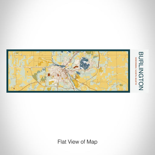 Rendered View of Burlington Wisconsin Map on 10oz Stainless Steel Insulated Cup in Woodblock with Sliding Lid