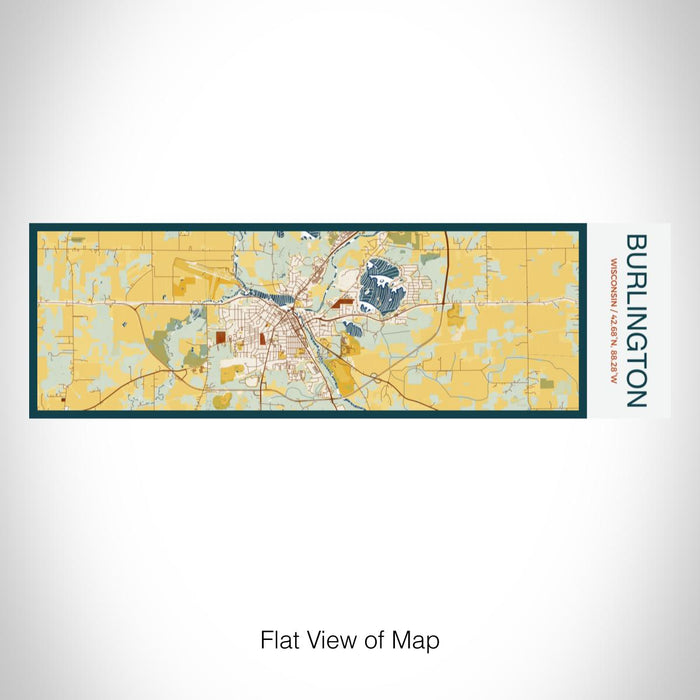 Rendered View of Burlington Wisconsin Map on 10oz Stainless Steel Insulated Cup in Woodblock with Sliding Lid