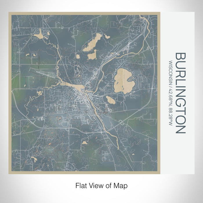 Rendered View of Burlington Wisconsin Map on 17oz Stainless Steel Insulated Tumbler in Afternoon Map Style