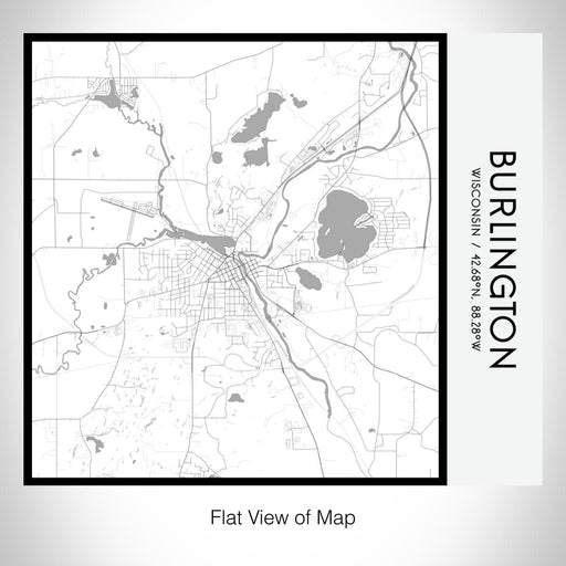 Rendered View of Burlington Wisconsin Map on 17oz Stainless Steel Insulated Tumbler in Classic Map Style