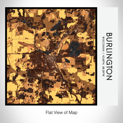 Rendered View of Burlington Wisconsin Map on 17oz Stainless Steel Insulated Tumbler in Ember Map Style