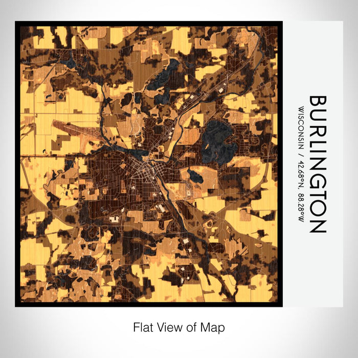 Rendered View of Burlington Wisconsin Map on 17oz Stainless Steel Insulated Tumbler in Ember Map Style