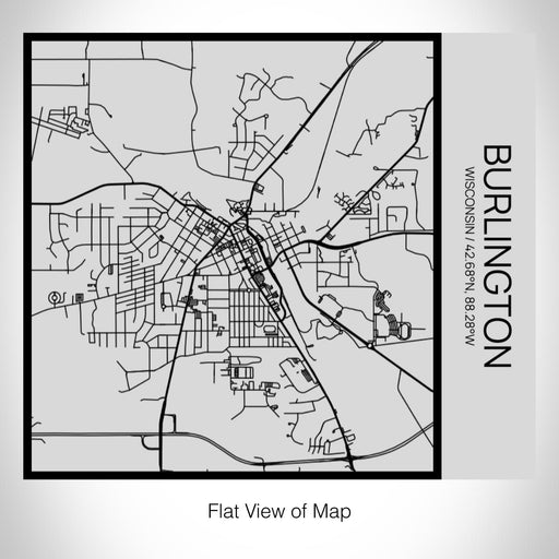 Rendered View of Burlington Wisconsin Map on 17oz Stainless Steel Insulated Tumbler in Tactile Lines with Succulent in Background
