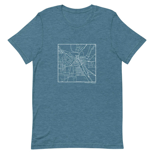 Burlington Wisconsin  Map Unisex T-Shirt with City inscription in Heather Teal