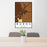 24x36 Burns Oregon Map Print Portrait Orientation in Ember Style Behind 2 Chairs Table and Potted Plant