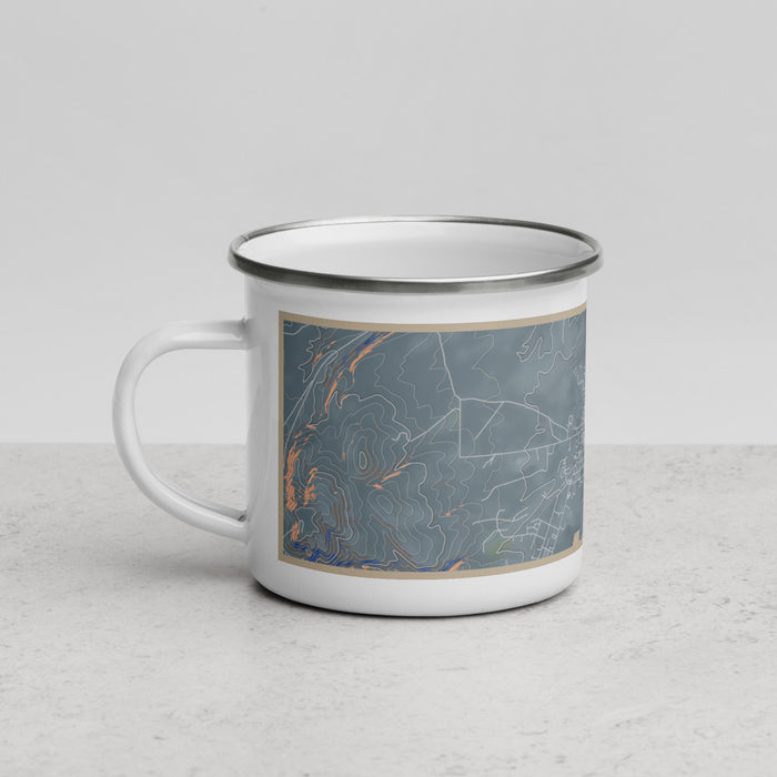 Left View Custom Burns Oregon Map Enamel Mug in Afternoon