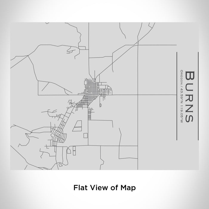 Rendered View of Burns Oregon Map Engraving on 20oz Stainless Steel Insulated Bottle with Bamboo Top