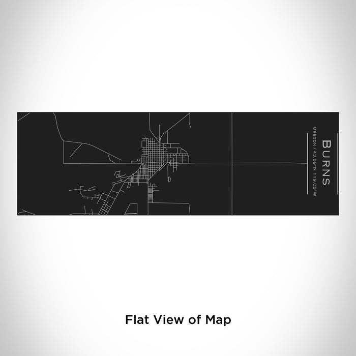 Rendered View of Burns Oregon Map Engraving on 10oz Stainless Steel Insulated Cup with Sliding Lid in Black