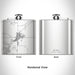 Rendered View of Burns Oregon Map Engraving on 6oz Stainless Steel Flask