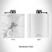 Rendered View of Burns Oregon Map Engraving on 6oz Stainless Steel Flask in White