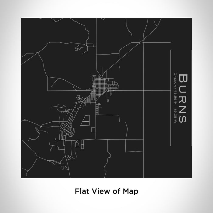 Rendered View of Burns Oregon Map Engraving on 17oz Stainless Steel Insulated Tumbler in Black