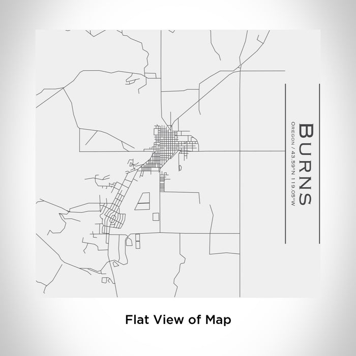 Rendered View of Burns Oregon Map Engraving on 17oz Stainless Steel Insulated Tumbler in White