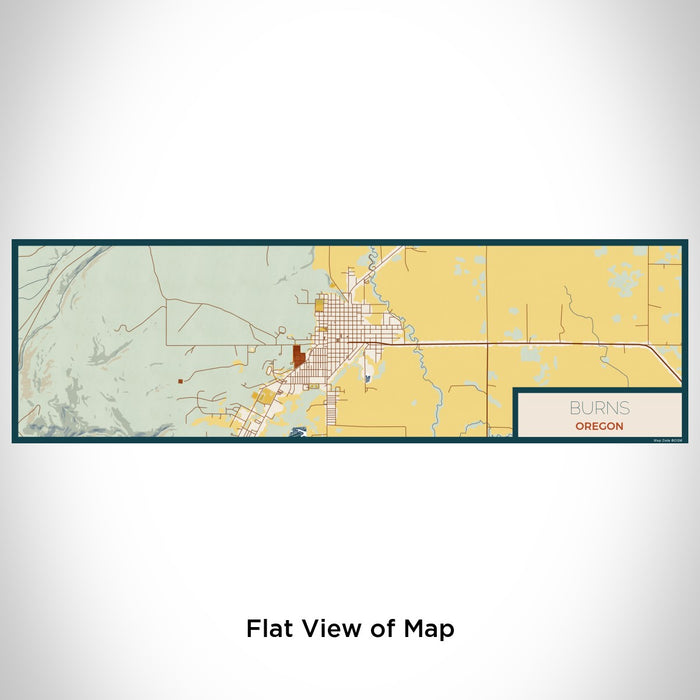 Flat View of Map Custom Burns Oregon Map Enamel Mug in Woodblock