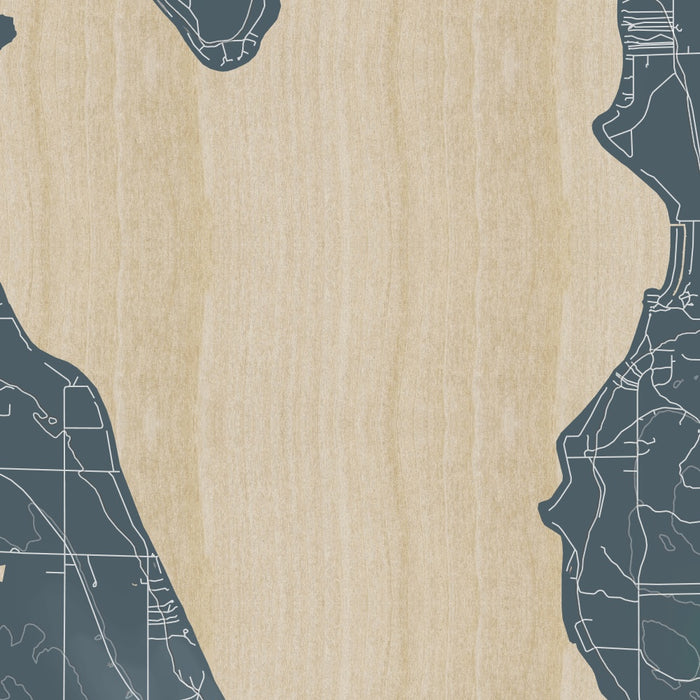 Burt Lake Michigan Map Print in Afternoon Style Zoomed In Close Up Showing Details