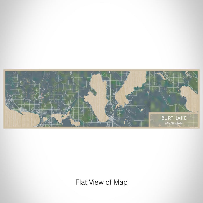 Flat View of Map Custom Burt Lake Michigan Map Enamel Mug in Afternoon