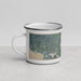 Left View Custom Burt Lake Michigan Map Enamel Mug in Afternoon
