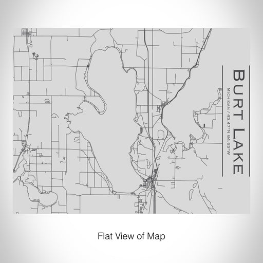 Rendered View of Burt Lake Michigan Map on 20oz Stainless Steel Insulated Bottle with Bamboo Top