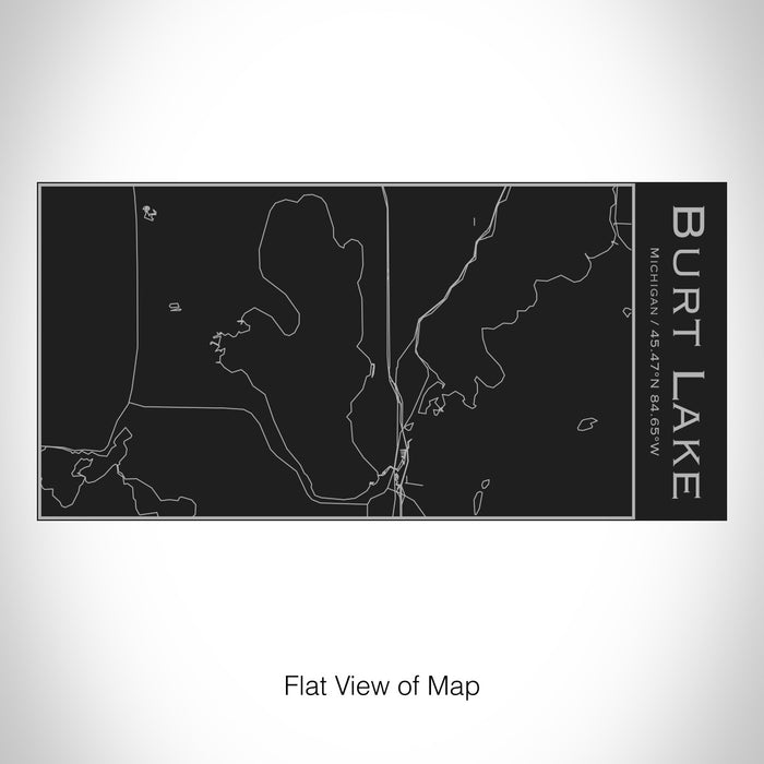 Rendered View of Burt Lake Michigan Map on 17oz Stainless Steel Insulated Cola Bottle in Black