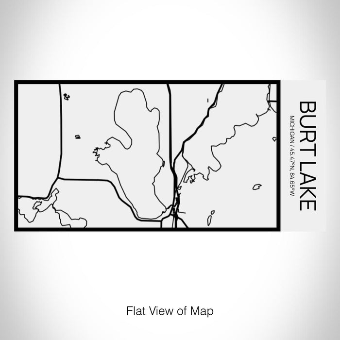Rendered View of Burt Lake Michigan Map on 17oz Stainless Steel Insulated Cola Bottle in Stainless in Matte White