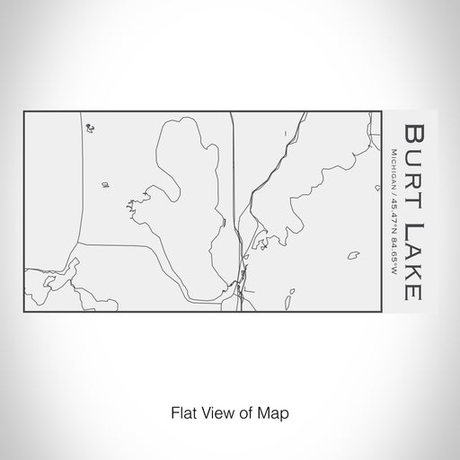 Rendered View of Burt Lake Michigan Map on 17oz Stainless Steel Insulated Cola Bottle in White