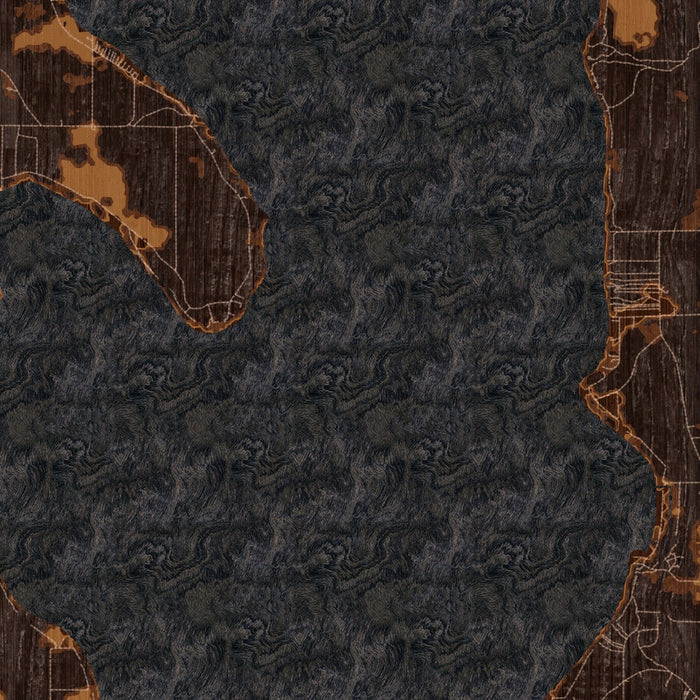 Burt Lake Michigan Map Print in Ember Style Zoomed In Close Up Showing Details