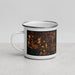 Left View Custom Burt Lake Michigan Map Enamel Mug in Ember