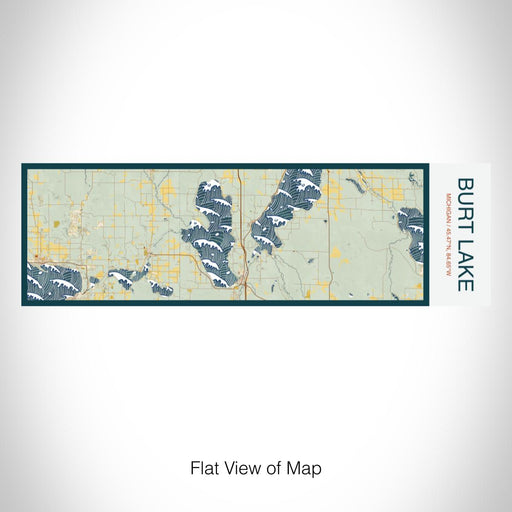 Rendered View of Burt Lake Michigan Map on 10oz Stainless Steel Insulated Cup in Woodblock with Sliding Lid