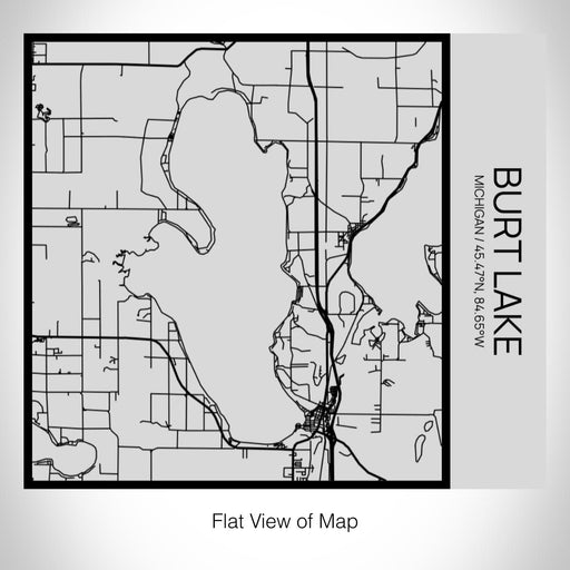 Rendered View of Burt Lake Michigan Map on 17oz Stainless Steel Insulated Tumbler in Tactile Lines with Succulent in Background