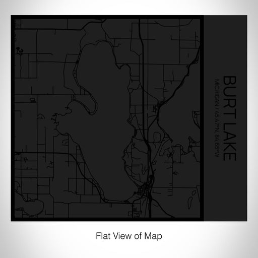 Rendered View of Burt Lake Michigan Map on 17oz Stainless Steel Insulated Tumbler in Matte Black with Tactile Lines