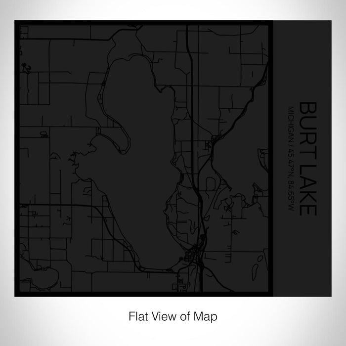Rendered View of Burt Lake Michigan Map on 17oz Stainless Steel Insulated Tumbler in Matte Black with Tactile Lines
