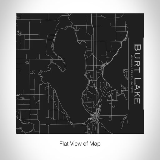 Rendered View of Burt Lake Michigan Map on 17oz Stainless Steel Insulated Tumbler in Black