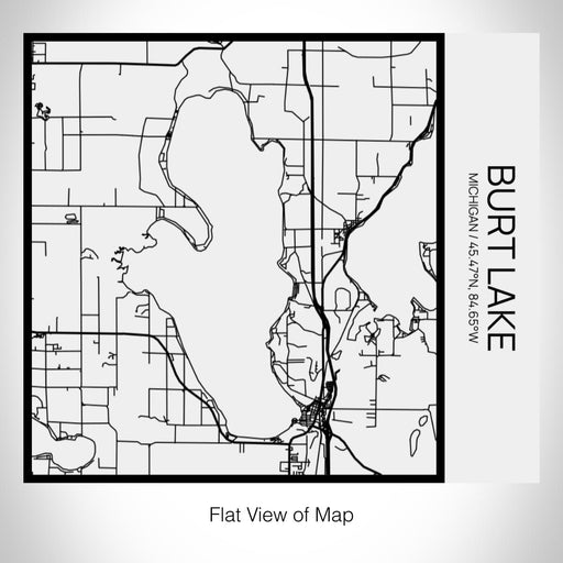 Rendered View of Burt Lake Michigan Map on 17oz Stainless Steel Insulated Tumbler in Matte White with Tactile Lines