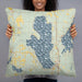 Person holding 22x22 Custom Burt Lake Michigan Map Throw Pillow in Woodblock