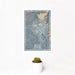 12x18 Butte Montana Map Print Portrait Orientation in Afternoon Style With Small Cactus Plant in White Planter