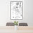 24x36 Butte Montana Map Print Portrait Orientation in Classic Style Behind 2 Chairs Table and Potted Plant