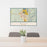 24x36 Butte Montana Map Print Lanscape Orientation in Woodblock Style Behind 2 Chairs Table and Potted Plant