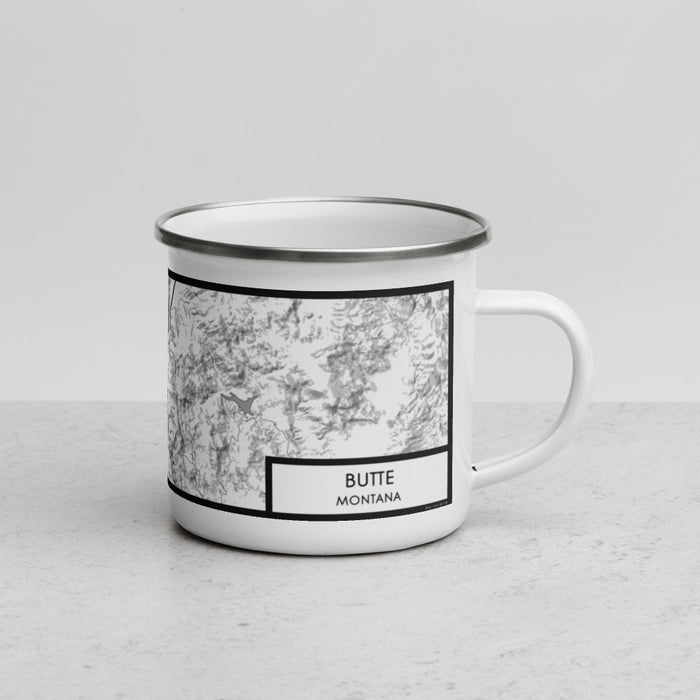 Right View Custom Butte Montana Map Enamel Mug in Classic